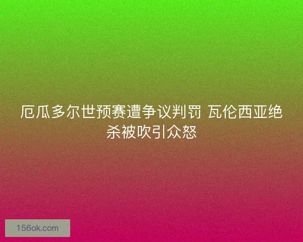 厄瓜多尔世预赛遭争议判罚 瓦伦西亚绝杀被吹引众怒