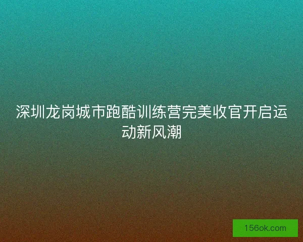 深圳龙岗城市跑酷训练营完美收官开启运动新风潮